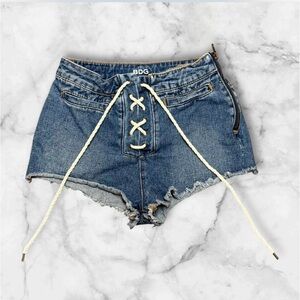 BDG Blue Lace-Up Denim Shorts